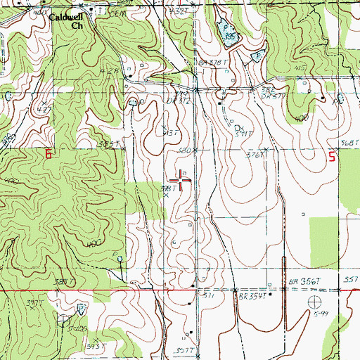 Topographic Map of Herndon Church, AR