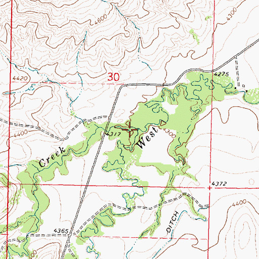 Topographic Map of Gay Creek, MT