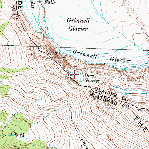 Topographic Map of Gem Glacier, MT
