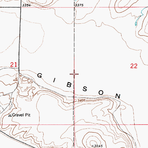 Topographic Map of Gibson Flats, MT