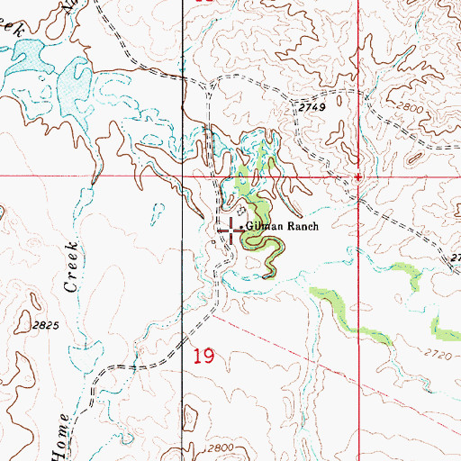 Topographic Map of Gilman Ranch, MT