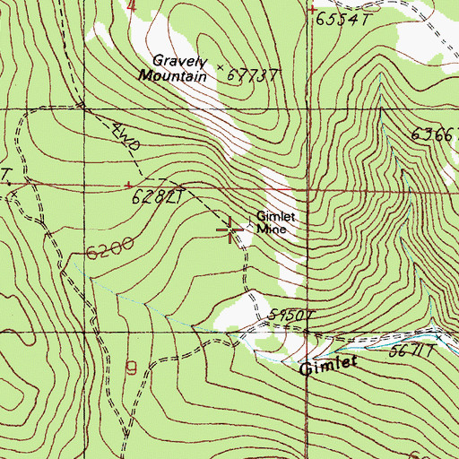 Topographic Map of Gimlet Mine, MT