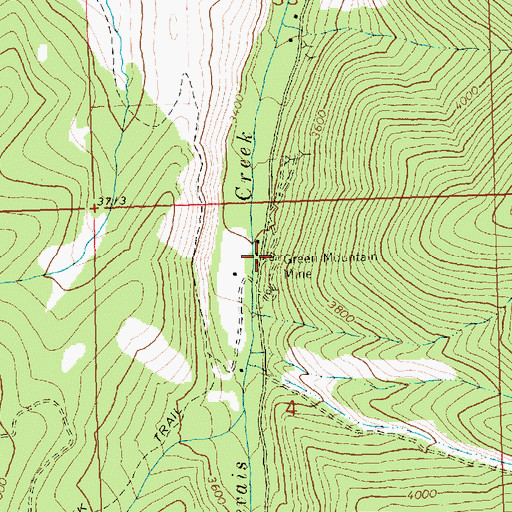 Topographic Map of Green Mountain Mine, MT