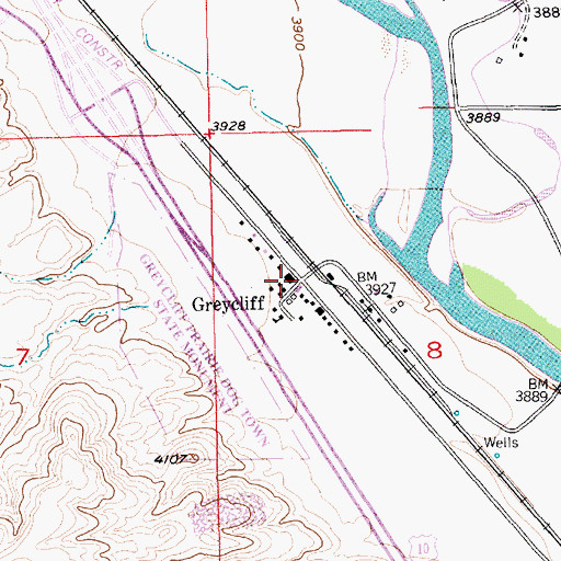 Topographic Map of Greycliff, MT