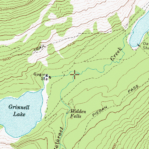 Topographic Map of Grinnell Creek, MT