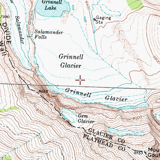 Topographic Map of Grinnell Glacier, MT