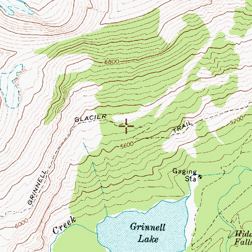 Topographic Map of Grinnell Glacier Trail, MT
