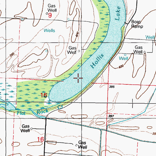Topographic Map of Hollis Lake, AR