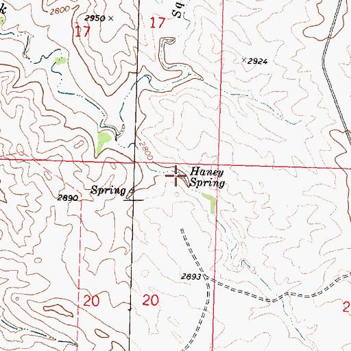 Topographic Map of Haney Spring, MT
