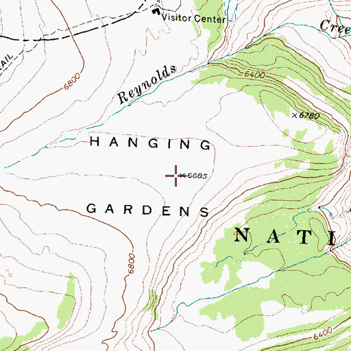 Topographic Map of Hanging Gardens, MT