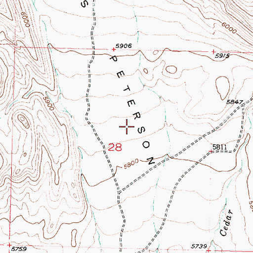 Topographic Map of Hans Peterson Flats, MT