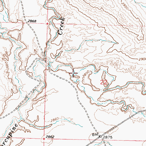 Topographic Map of Hanson Coulee, MT