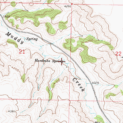 Topographic Map of Hardrobe Spring, MT