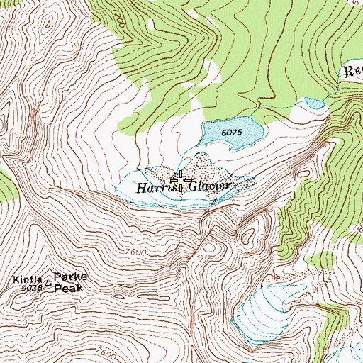 Topographic Map of Harris Glacier, MT