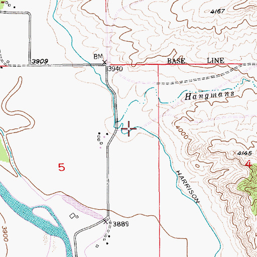 Topographic Map of Harrison Ditch, MT