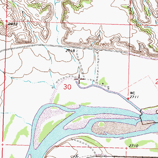 Topographic Map of Hawk Coulee, MT