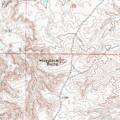 Topographic Map of Haystack Butte, MT