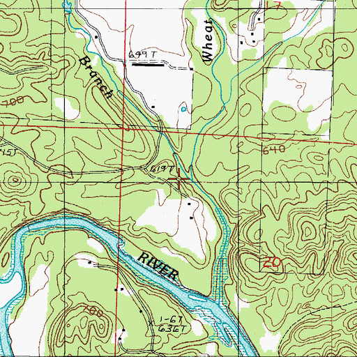 Topographic Map of House Branch, AR