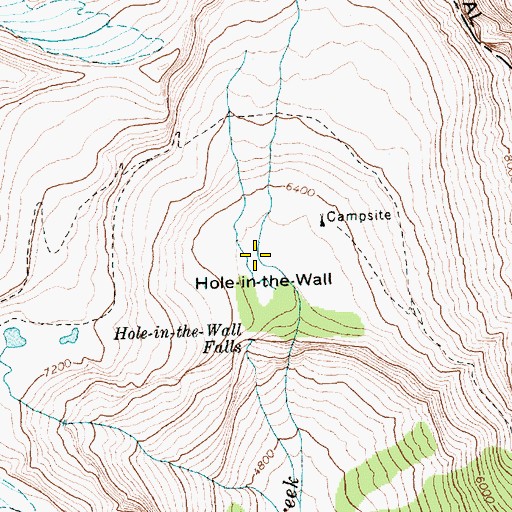 Topographic Map of Hole-in-the Wall, MT