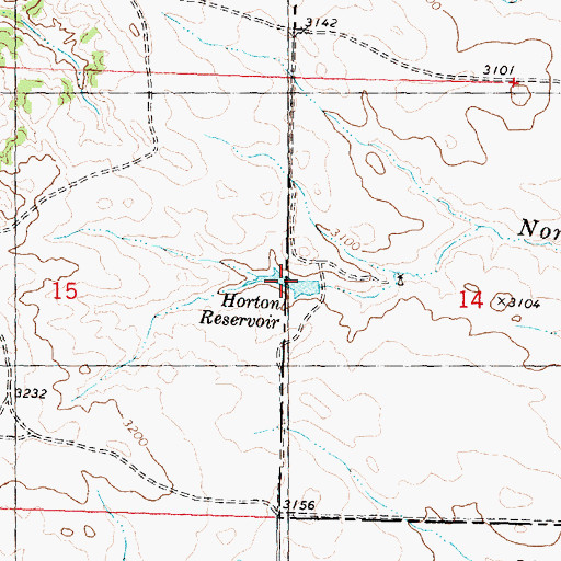 Topographic Map of Horton Reservoir, MT