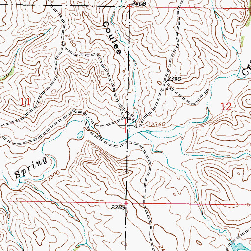 Topographic Map of Humphrey Coulee, MT