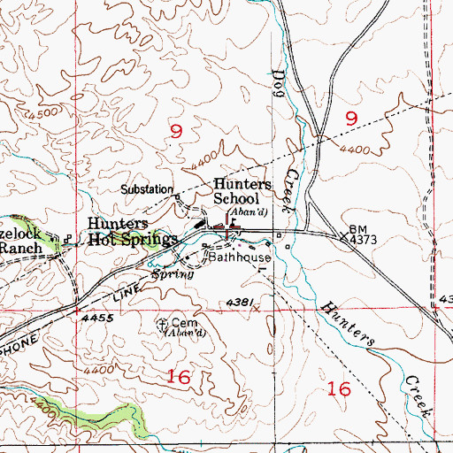 Topographic Map of Hunters School (historical), MT