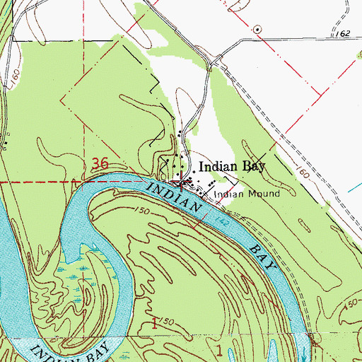 Topographic Map of Indian Bay, AR