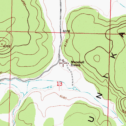 Topographic Map of Marshall Ranch, AZ