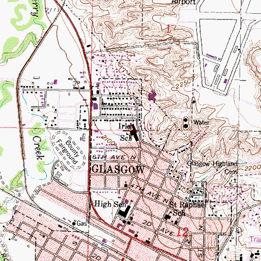 Topographic Map of Irle School, MT