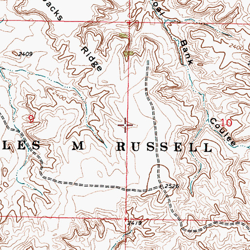 Topographic Map of Jacks Ridge, MT