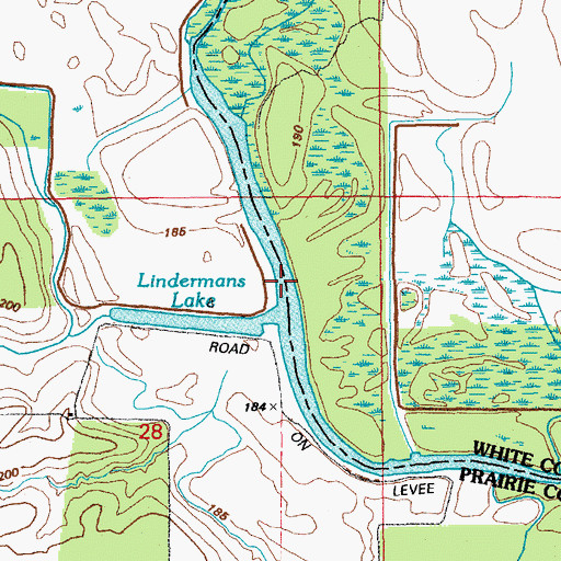 Topographic Map of Lindermans Lake, AR