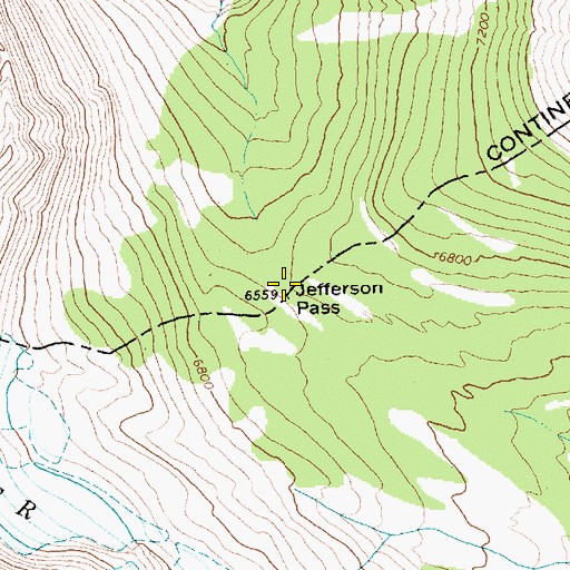 Topographic Map of Jefferson Pass, MT