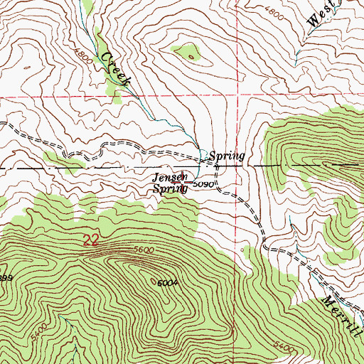 Topographic Map of Jensen Spring, MT
