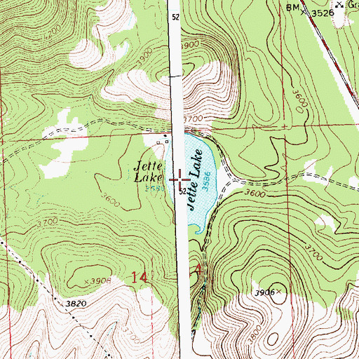 Topographic Map of Jette Lake, MT