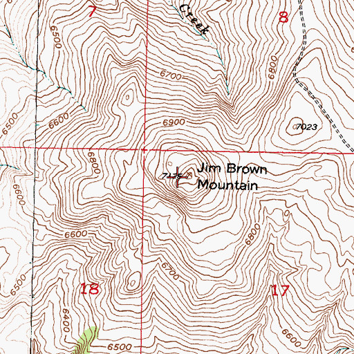 Topographic Map of Jim Brown Mountain, MT