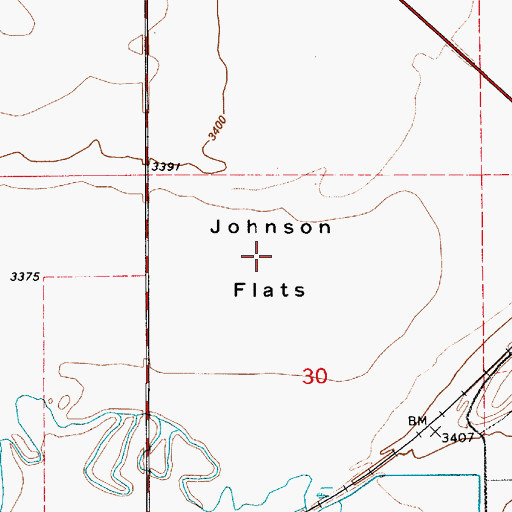 Topographic Map of Johnson Flats, MT