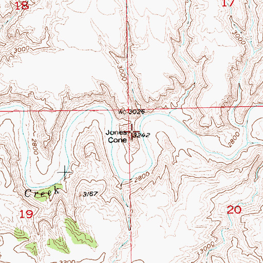 Topographic Map of Jones Cone, MT