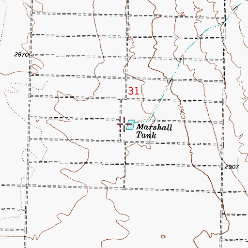 Topographic Map of Marshall Tank, AZ