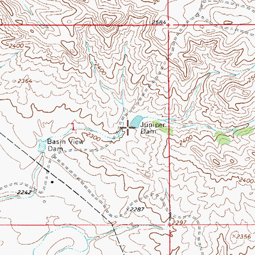 Topographic Map of Juniper Dam, MT
