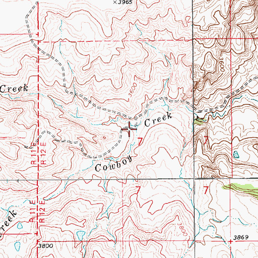 Topographic Map of Kelley Creek, MT