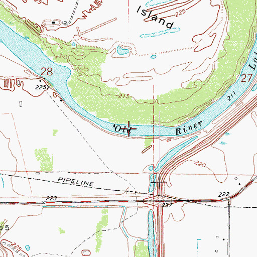 Topographic Map of Old River Lake, AR