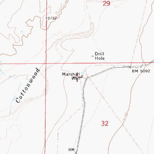 Topographic Map of Marshall Well, AZ
