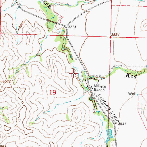 Topographic Map of Kid Creek, MT