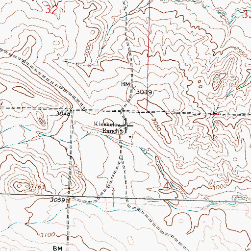 Topographic Map of Kincheloe Ranch, MT