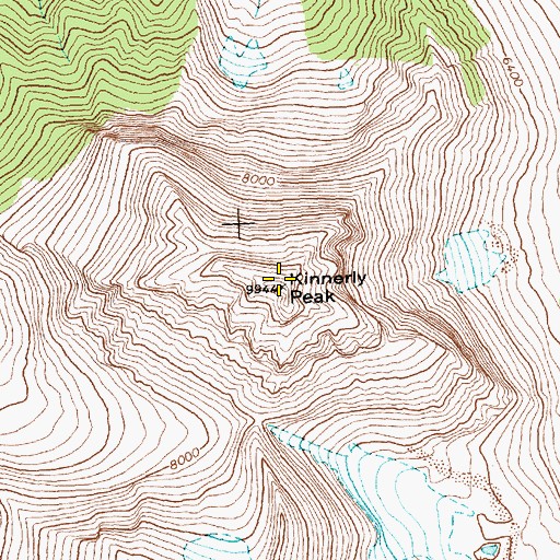 Topographic Map of Kinnerly Peak, MT
