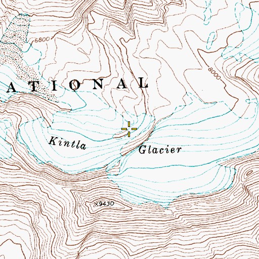 Topographic Map of Kintla Glacier, MT