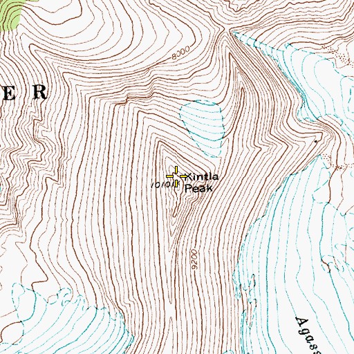 Topographic Map of Kintla Peak, MT