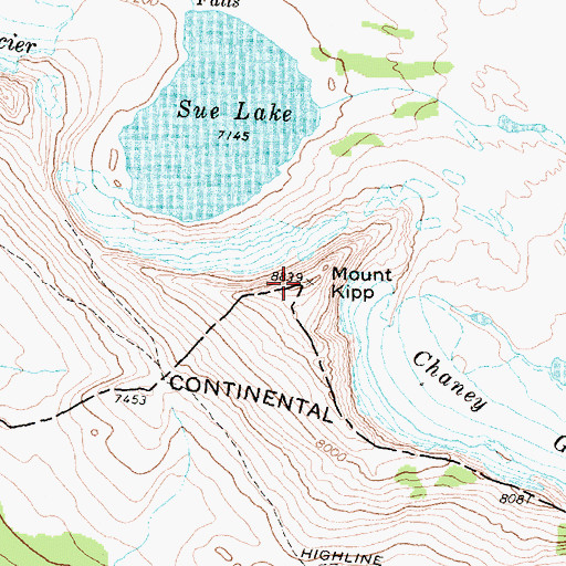 Topographic Map of Mount Kipp, MT