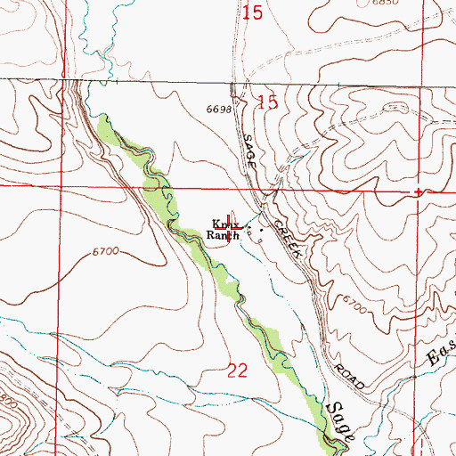 Topographic Map of Knox Ranch, MT