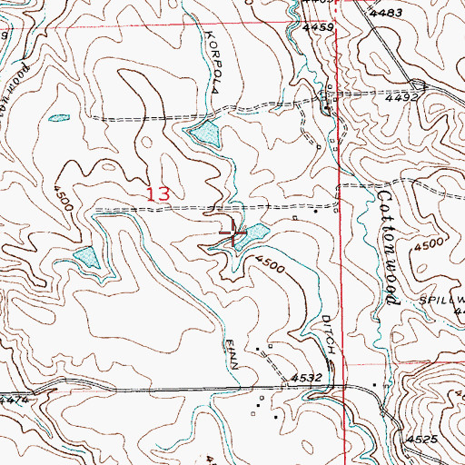 Topographic Map of Korpola Ditch, MT